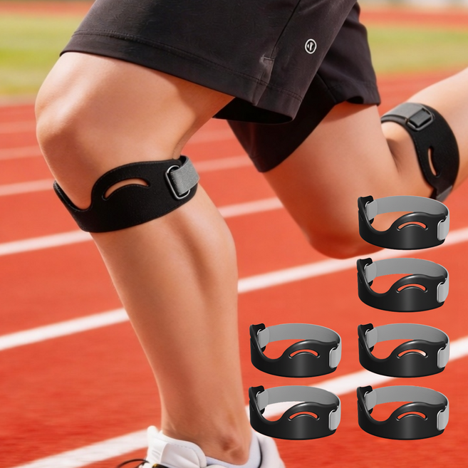 피넬 실리콘 슬개골 무릎 보호대 2p, 블랙, 6개