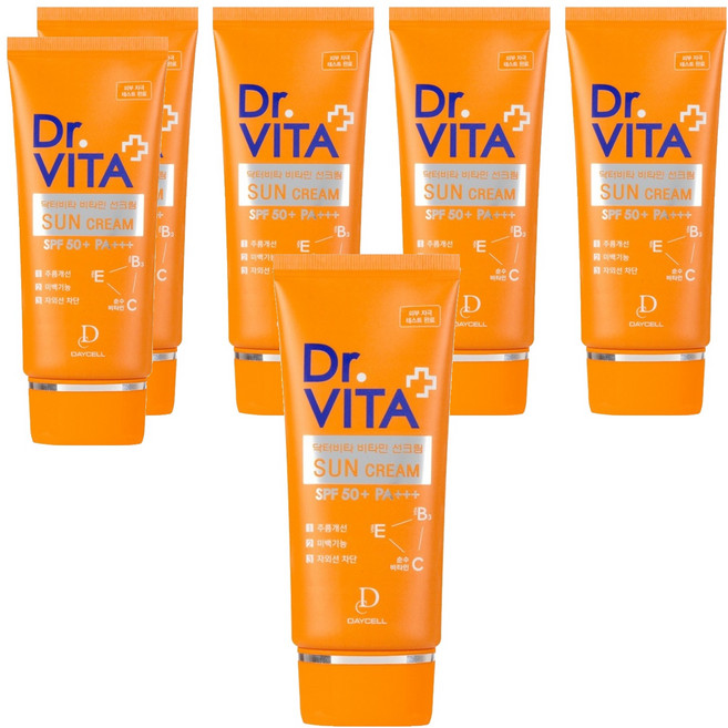 닥터비타 비타민 선크림 SPF50+ PA+++, 50g, 6개