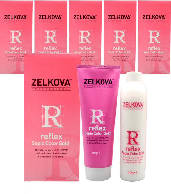리플렉스 세피아 컬러 골드 염색약 220ml, 블랙 1N, 6개
