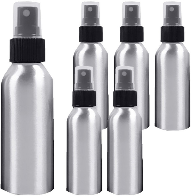 DM 美妝噴霧鋁製空瓶 100ml, 黑色, 6個