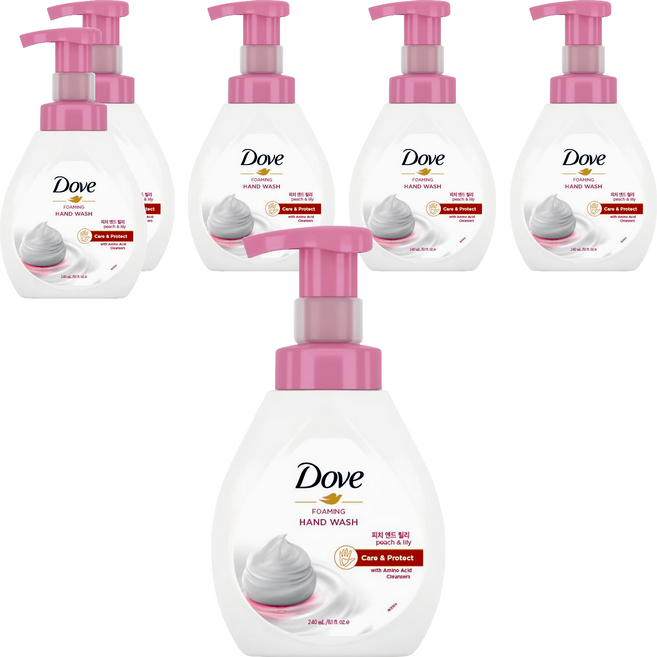 도브 포밍 핸드워시 피치 앤드 릴리, 240ml, 6개