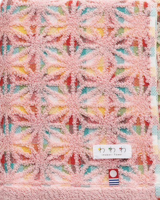 imabari towel 今治毛巾 繽紛麻葉毛巾 棉, 粉色, 1條