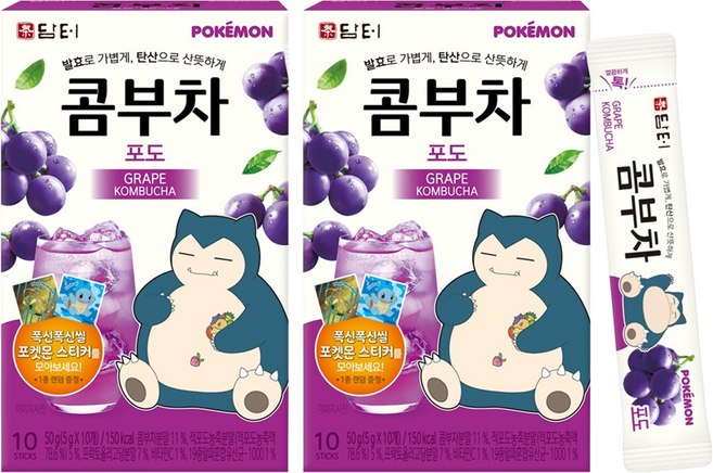 담터 포켓몬 콤부차 포도, 5g, 10개입, 2개