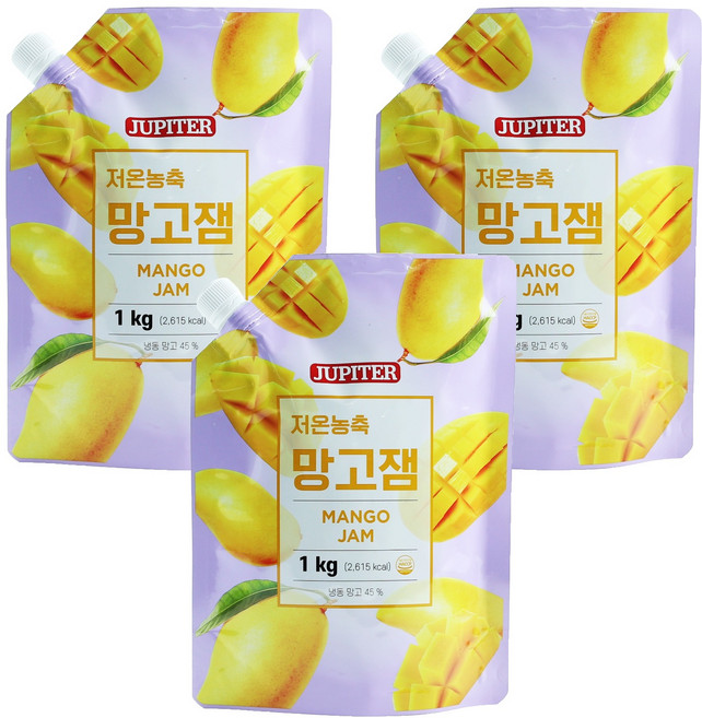 저온농축 망고잼, 1kg, 3개