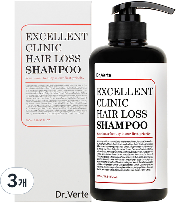 닥터벌트 엑설런트 클리닉 탈모 완화 샴푸, 500ml, 3개