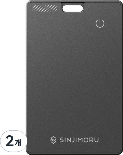 신지모루 애플인증 Find My 신지태그 카드 트래커 스마트태그 위치추적기, 블랙, 2개