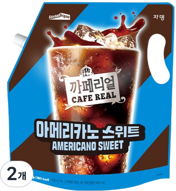 까페리얼 아메리카노 스위트, 2개, 1.5L