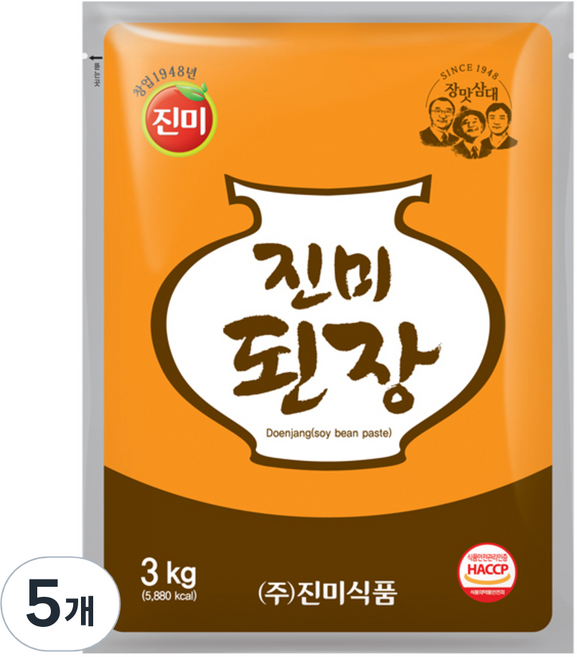 진미 된장, 3kg, 5개