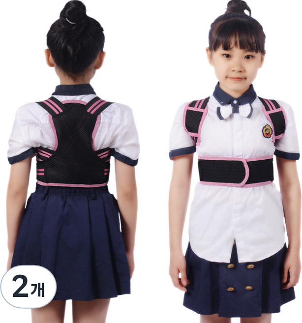 데일리쿠 청소년 자세교정밴드 핑크, 2개