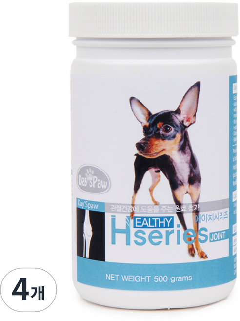 데이스포 강아지 에이치시리즈 영양제, 뼈/관절강화, 500g, 4개