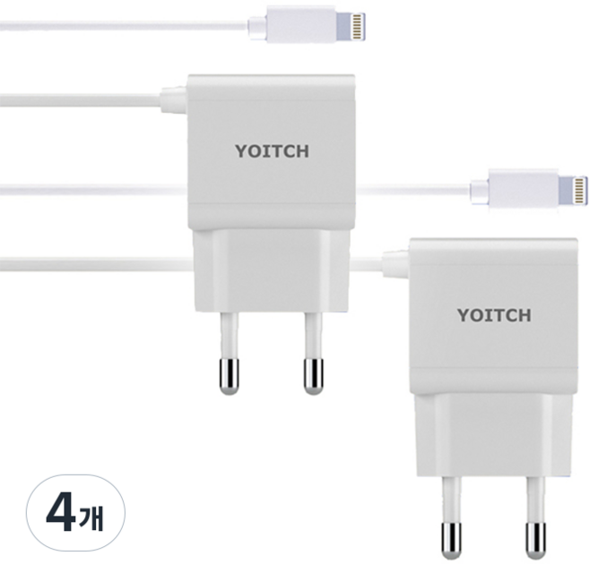 요이치 로이 8핀 케이블일체형 충전기 RY-05015528SC, 화이트, 4개