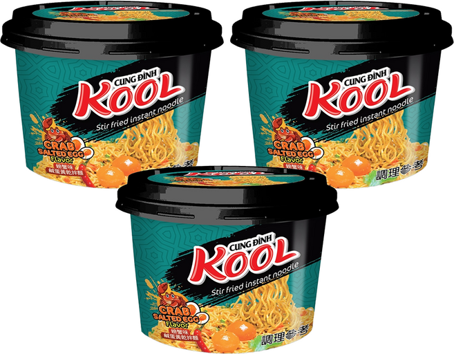 CUNG DINH KOOL 螃蟹味鹹蛋黃乾拌碗麵, 3入