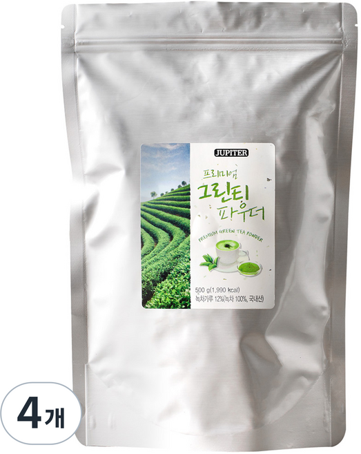 쥬피터 프리미엄 그린티 파우더, 500g, 4개, 1개입