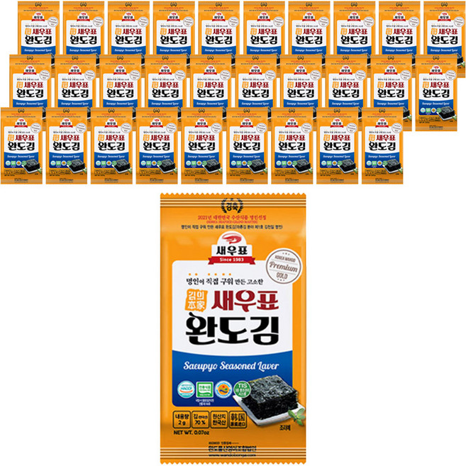 새우표 완도 도시락김, 2g, 320개