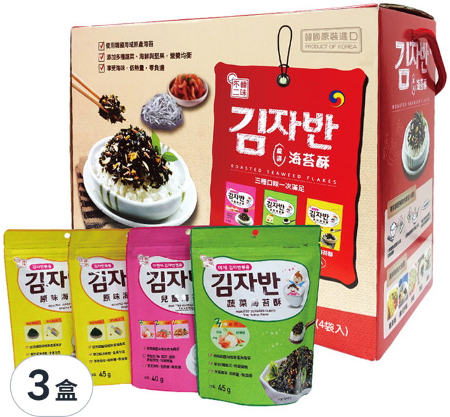 韓味不二 海苔酥禮盒, 175g, 3盒