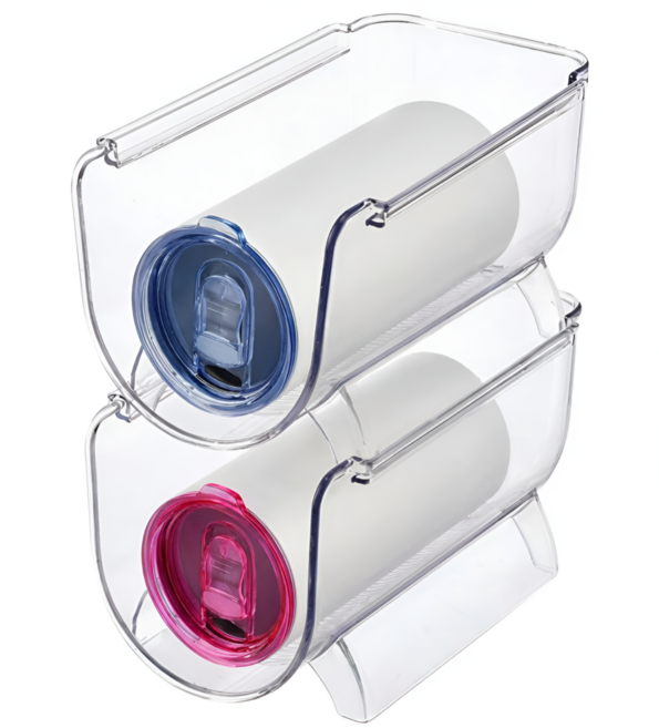 라인스미스 쌓을 수 있는 와인 텀블러 다용도 정리대 1구, 투명, 2개