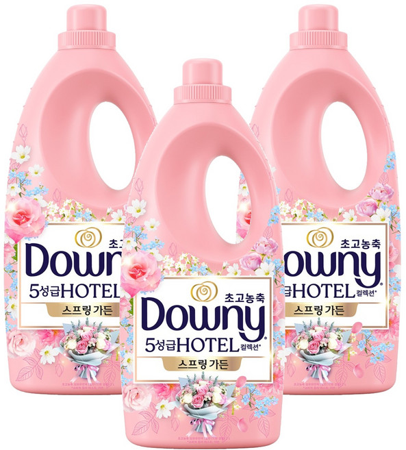 다우니 초고농축 5성급 호텔 컬렉션 섬유유연제 스프링 가든 본품, 2L, 3개