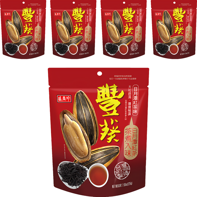 盛香珍 豐葵香瓜子 日月潭紅茶風味, 225g, 5包