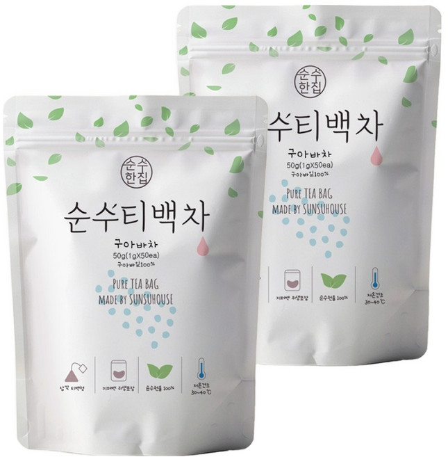 순수한집 구아바잎차 삼각티백, 1g, 50개입, 2개