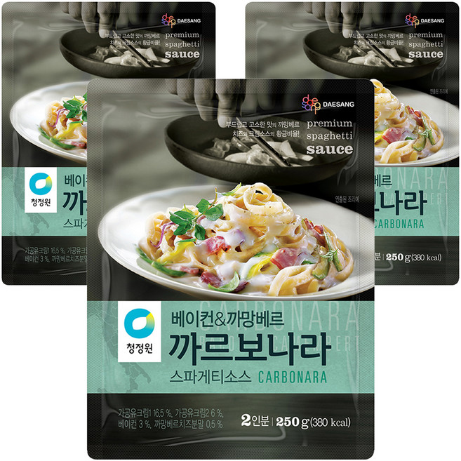 清淨園 卡波納拉培根鮮奶油義大利麵醬, 250g, 3個