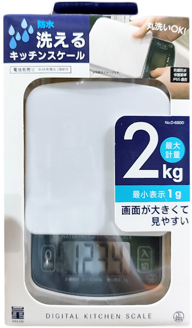PEARL LIFE 珍珠金屬 防水電子廚房秤 2kg, 白色, D-6800