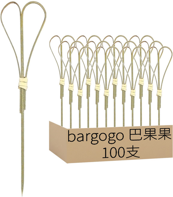 bargogo 巴果果 原色剪刀串 JM-KS009-Bamboo 12cm, 100支, 1包