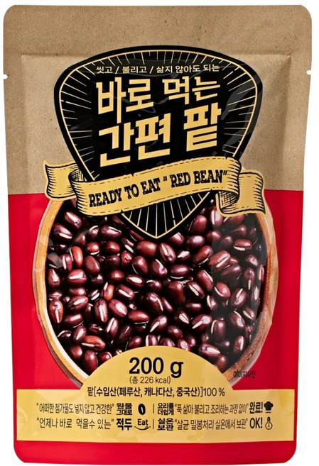 바로먹는 간편 팥, 1개, 200g