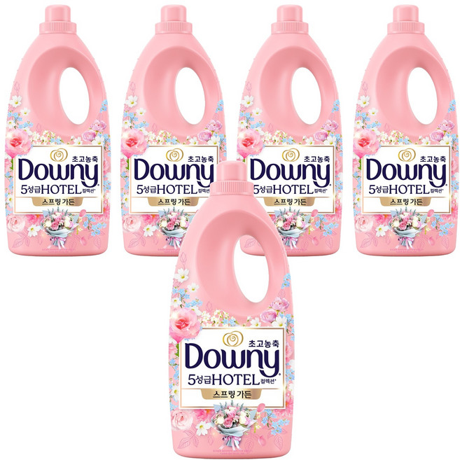 다우니 초고농축 5성급 호텔 컬렉션 섬유유연제 스프링 가든 본품, 2L, 1개입, 5개