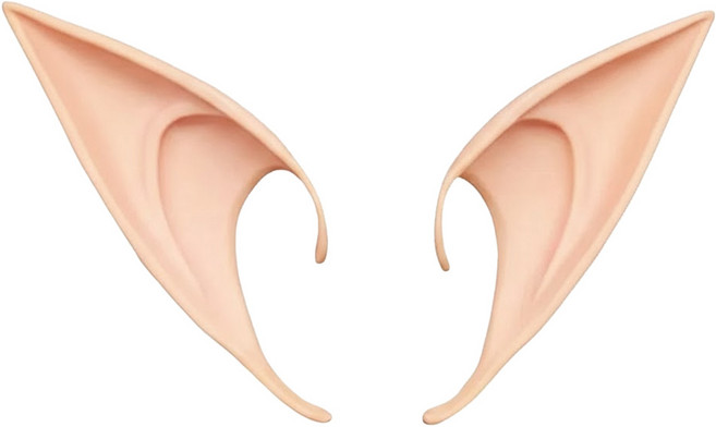 萬聖派對變裝 精靈造型耳朵, 深色, 1組