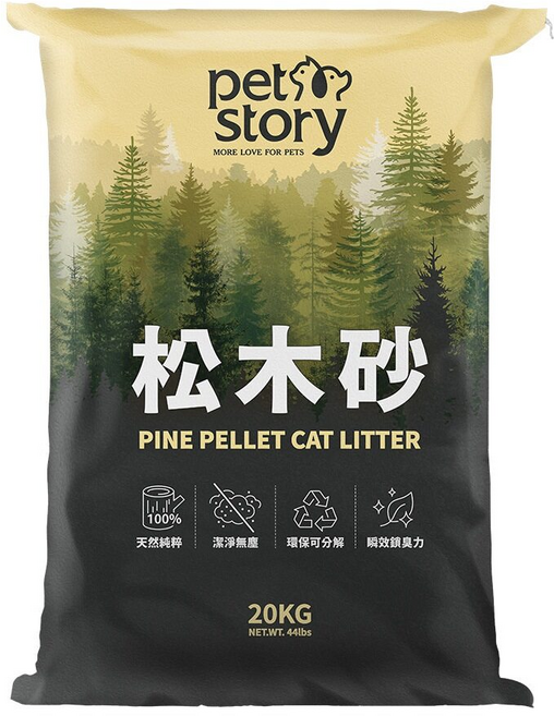 doter 寵愛物語 松木貓砂 經濟包, 20kg, 1袋, 松木