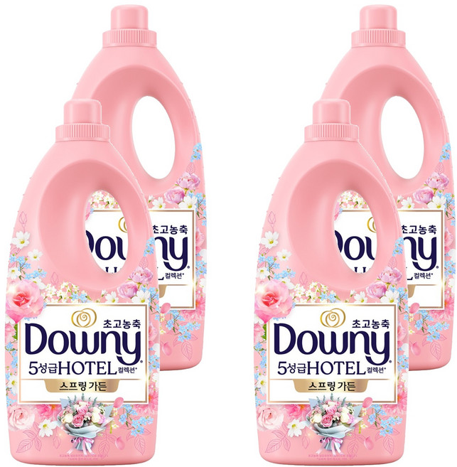 다우니 초고농축 5성급 호텔 컬렉션 섬유유연제 스프링 가든 본품, 2L, 1개입, 4개