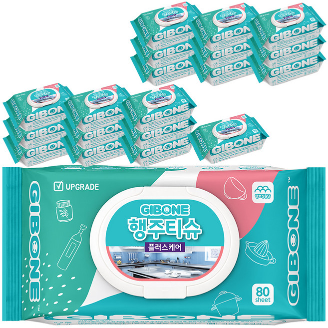 기본에 행주티슈 플러스케어 캡형, 80개, 20개