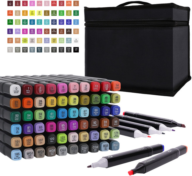 코멧 아트 마카펜 + 펜홀더 세트, 60색, 1세트