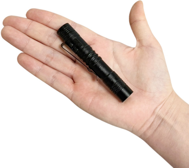 앙플러스 초강력 LED 미니 손전등 9cm, 블랙, 1개