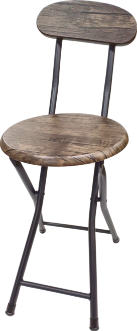 AMOS 亞摩斯 復古木紋高背圓形折疊椅 YAW013DK, 胡桃木色, 1張