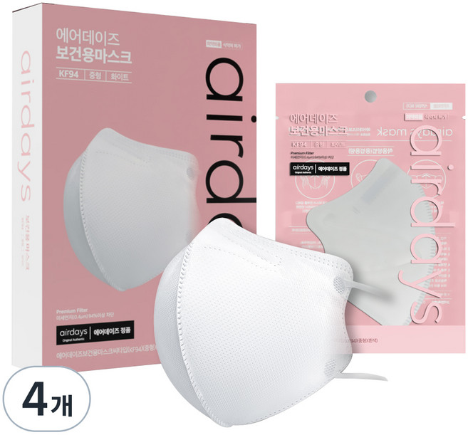 에어데이즈 보건용 마스크 새부리형 C타입 중형 KF94, 10개입, 20개, 화이트