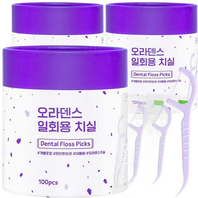 오라덴스 일회용 치실, 100개입, 3개