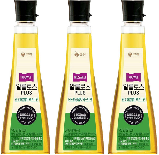 큐원 알룰로스 PLUS 난소화성말토덱스트린, 3개, 540g