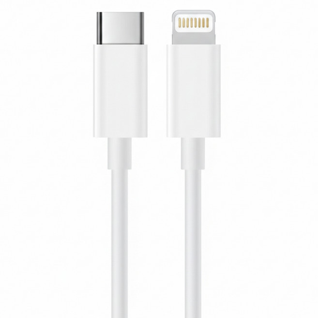 FUGU USB-C to Lightning 高速充電線 PD20W快充 iPhone/iPad/iPod適用, 2m, 白色, 1條