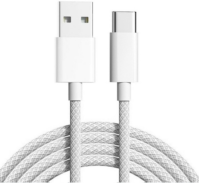 編織3A快速充電傳輸線 Type-C 轉 USB 40W, 1m, 灰白色, 1條