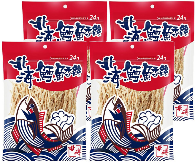 北海 鱈魚香絲, 51g, 4包