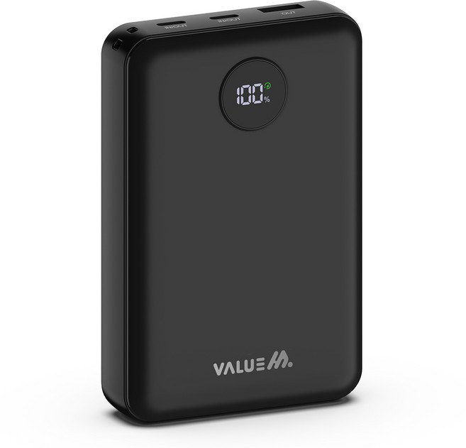 밸류엠 PD 45W 고속충전 보조배터리 20000mAh, 블랙, VM-PA20PQ45