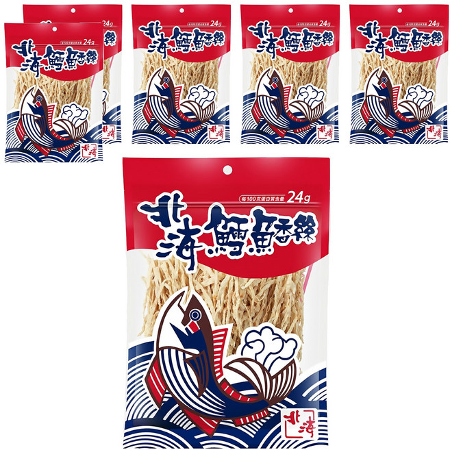 北海 鱈魚香絲, 51g, 6包