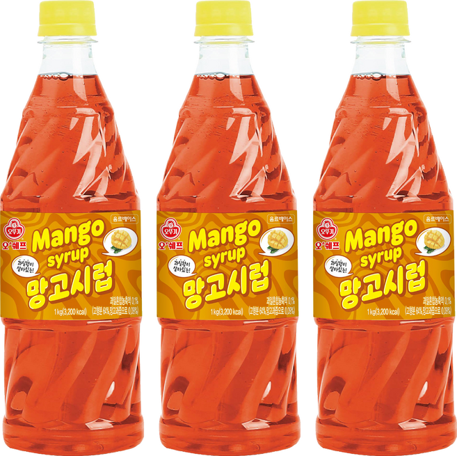오쉐프 망고시럽, 1kg, 3개