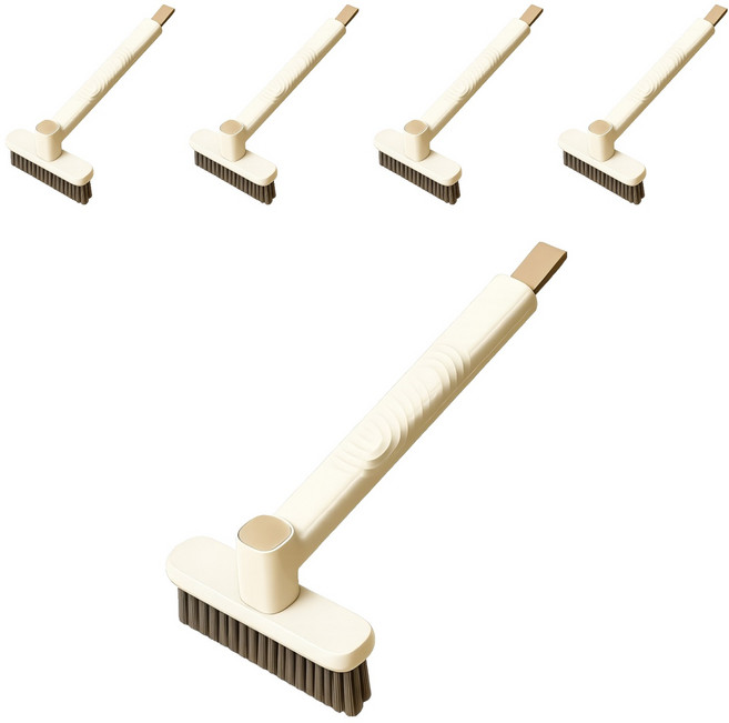 베러웰즈 360 회전 집게 내장 욕실 청소 브러쉬, 베이지, 5개