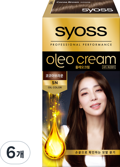 사이오스 올레오크림 염모제, 5N코코아브라운, 6개