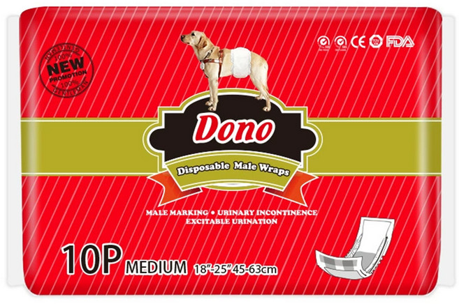 DONO 수컷 강아지 기저귀, 중형, 10개입, 1개