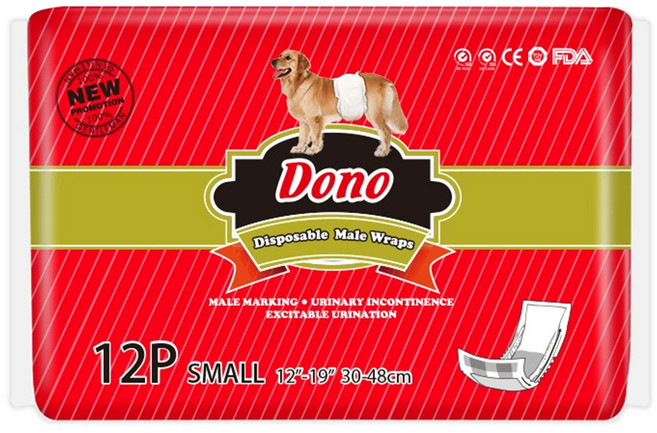 DONO 숫컷용 매너 패드, 소형, 12개입, 1개