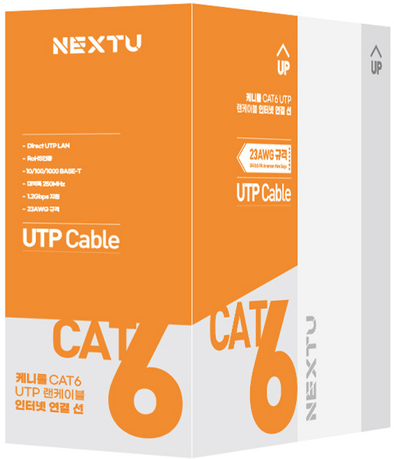 넥스트유 케니롤 CAT6 UTP 기가 랜케이블, 300m, 1개, 블랙