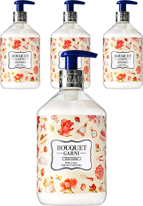 부케가르니 바디로션 로즈가든향, 520ml, 4개